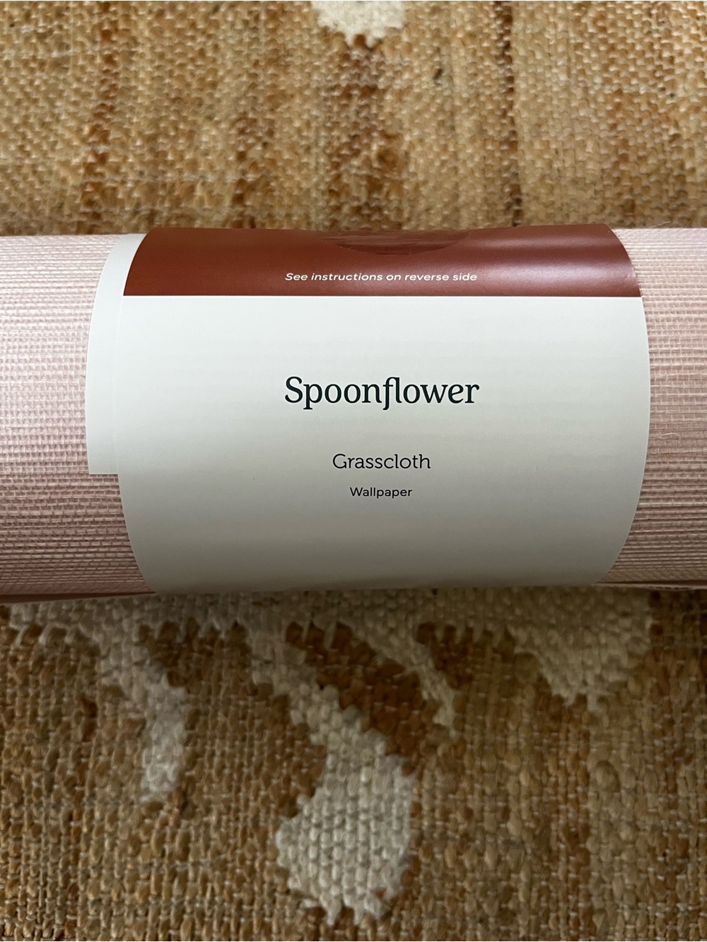 New Spoonflower Pink GrassCloth Wallpaper